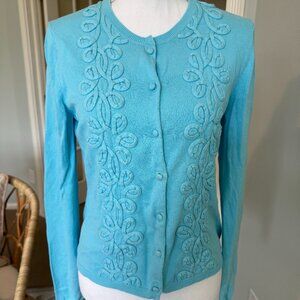 Lilly Pulitzer Jubilee Blue Cotton Cardigan Size Medium